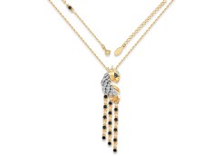 Золотое колье с фианитом