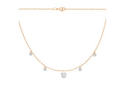 Золотое колье с фианитом