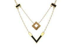 Золотое колье с фианитом