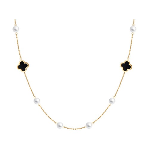 Золотое колье с агатом