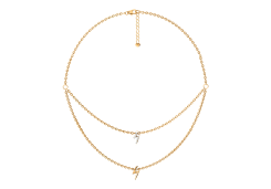 Золотое колье с фианитом