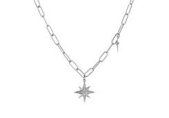 Серебряное колье с фианитом