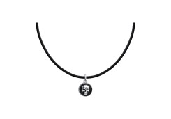 Серебряное колье с каучуком