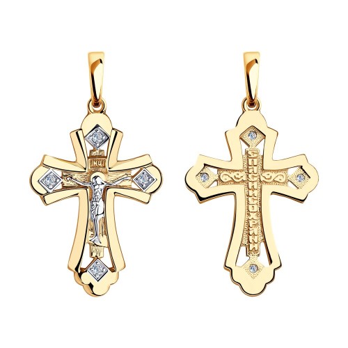 Крест из золота с фианитом