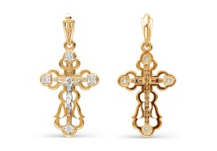 Крест из золота с фианитом