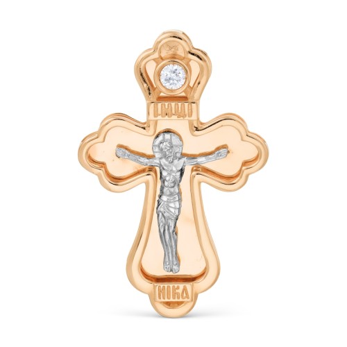 Крест из золота с фианитом