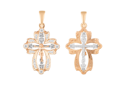 Крест из золота с фианитом