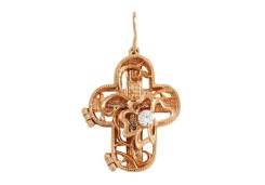 Крест из золота с фианитом