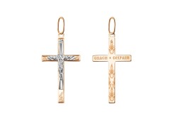 Крест из золота с фианитом