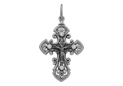 Крест из серебра с фианитом