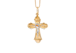 Крест из золота с фианитом