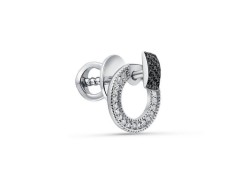 Серьга пусет (гвоздик) из белого золота с бриллиантом