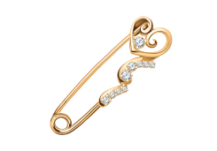 Булавка из золота с фианитом