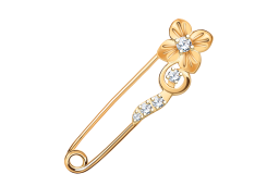 Булавка из золота с фианитом