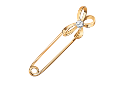 Булавка из золота с фианитом