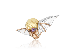 Брошь из золота с полудрагоценными камнями