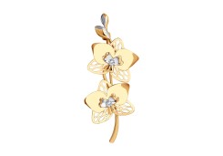 Брошь из золота с фианитом