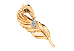 Брошь из золота с фианитом