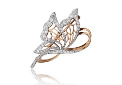 Брошь из золота с фианитом