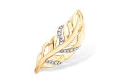 Брошь из золота с фианитом