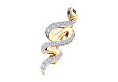 Брошь из золота с фианитом