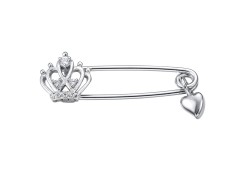 Брошь из серебра с фианитом