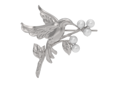 Брошь из серебра с жемчугом