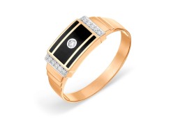 Печатка из золота с эмалью