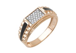 Печатка из золота с эмалью