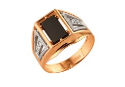 Печатка из золота с ониксом