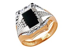 Печатка из золота с ониксом