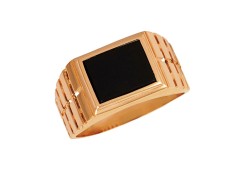 Печатка из золота с ониксом