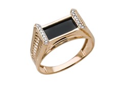 Печатка из золота с фианитом