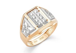 Печатка из золота с фианитом