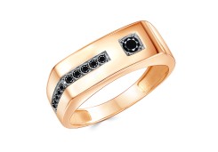 Печатка из золота с фианитом