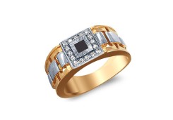 Печатка из золота с фианитом