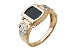 Печатка из золота с фианитом