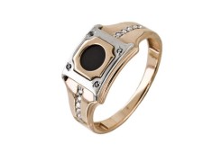 Печатка из золота с фианитом