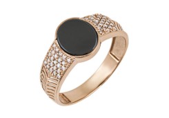 Печатка из золота с фианитом