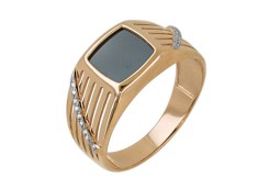 Печатка из золота с фианитом