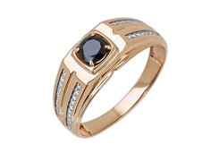 Печатка из золота с фианитом