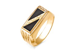 Печатка из золота с фианитом