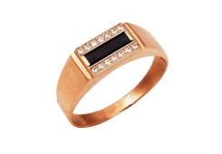 Печатка из золота с фианитом