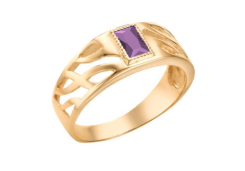 Печатка из золота с аметистом