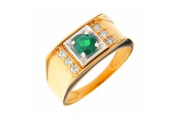 Печатка из золота с изумрудом