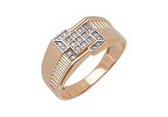 Печатка из золота с фианитом