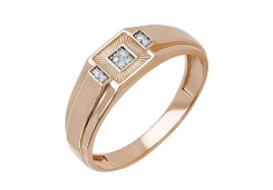 Печатка из золота с фианитом