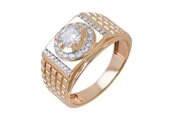 Печатка из золота с фианитом