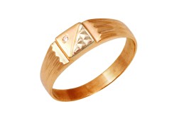 Печатка из золота с фианитом