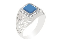 Печатка из серебра с бирюзой